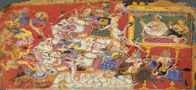 Narakasura and Krishna's battle